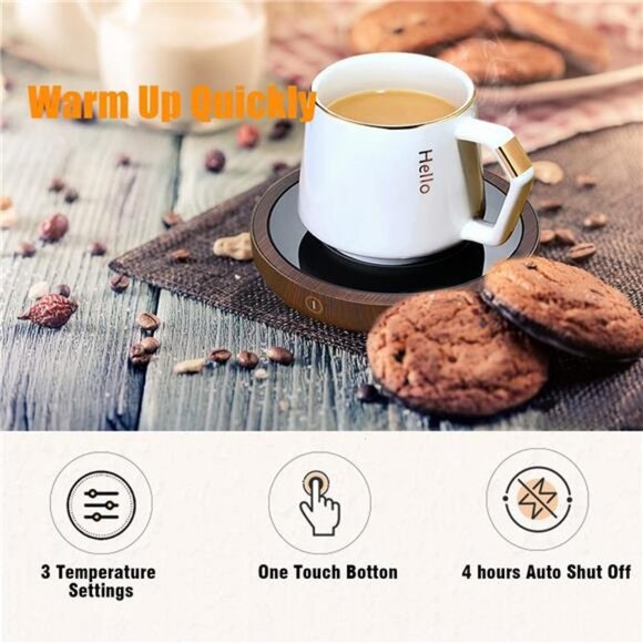 Mug Warmer, Coffee Warmer for Desk Auto Shut Off, 3-Temperature Settings - Picture 1 of 7